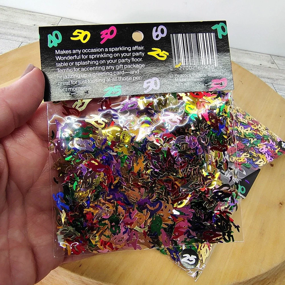 Year 25 Confetti (4‎ pkgs) Milestone Confettios Party Decorations Table Scatter